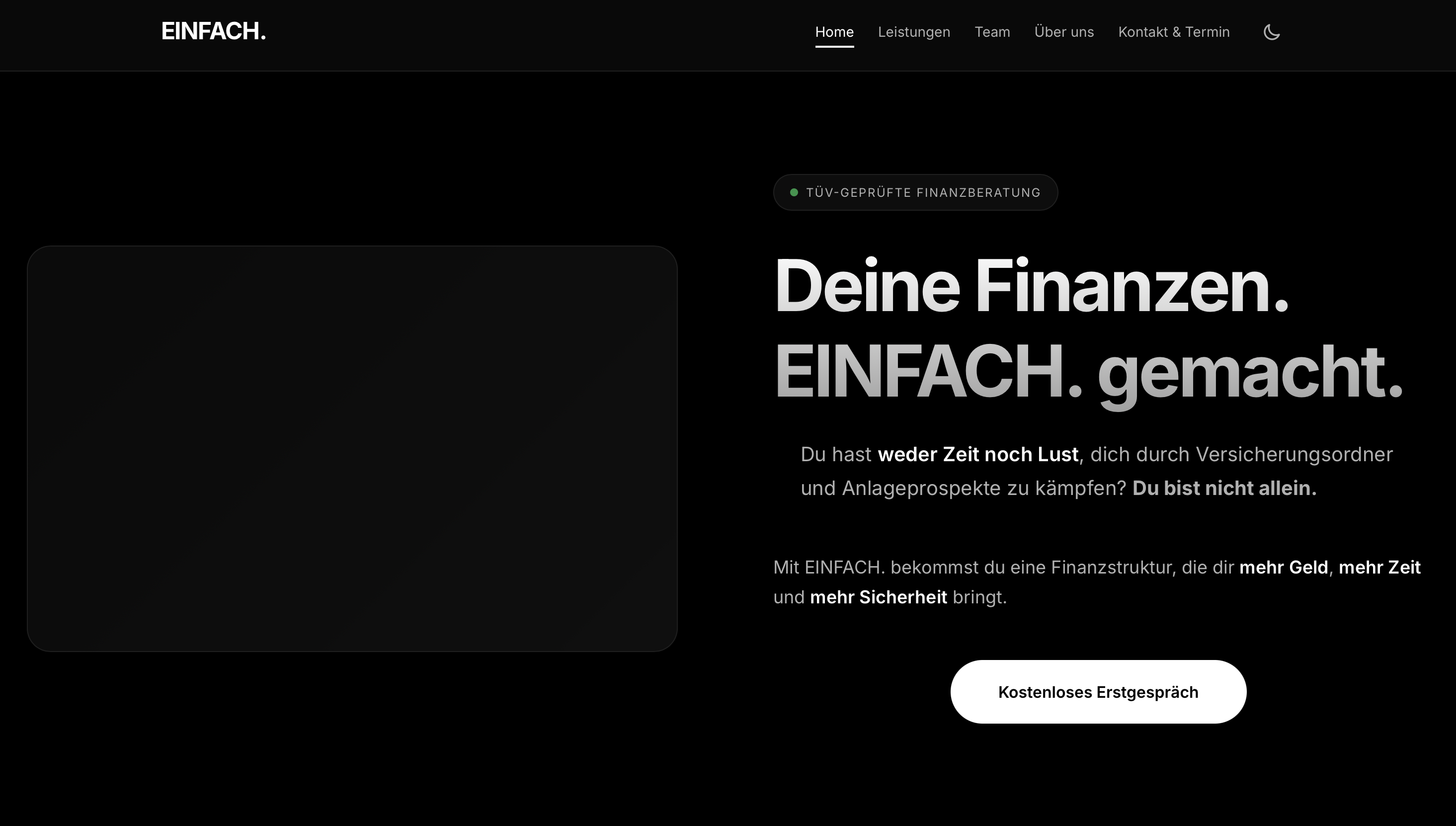 EINFACH Finanzberatung Webseite – Referenz